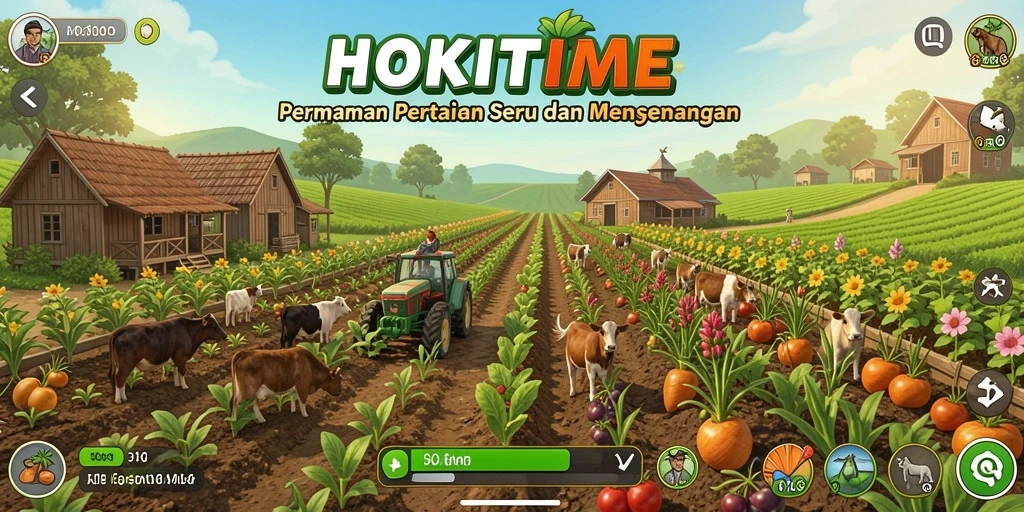 Tampilan gameplay HOKITIME yang menggugah selera pertanian.