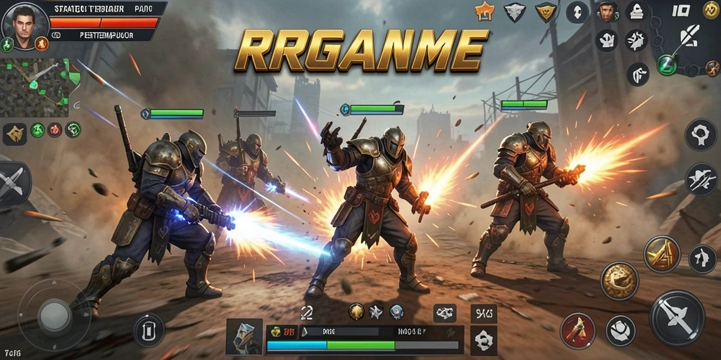 Tampilan menegangkan dari pertempuran strategis di RPGAME.