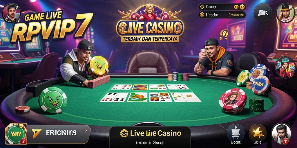 Tampilan gameplay Live Casino RPVIP7 dengan dealer profesional.