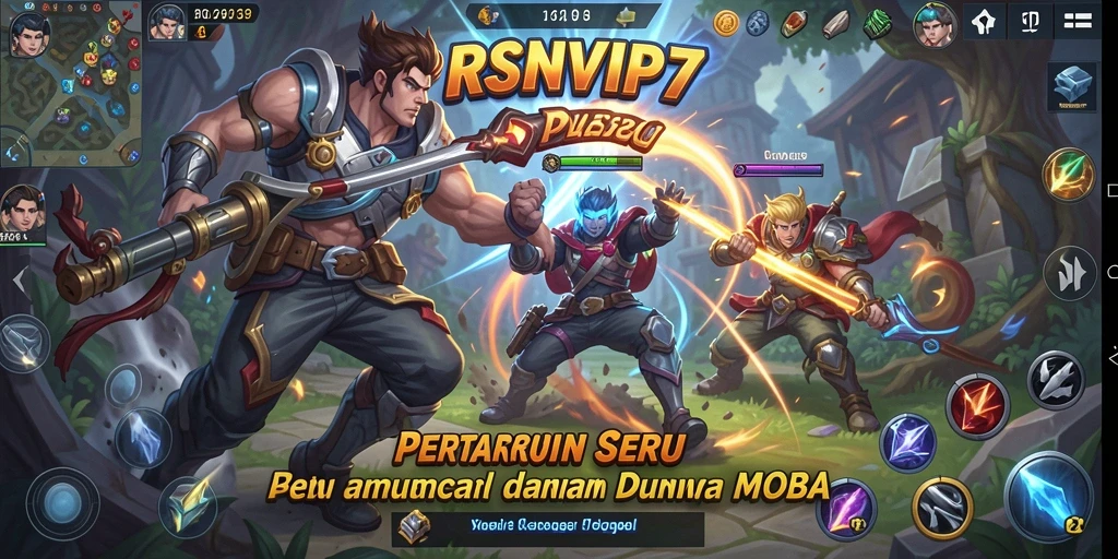 Gameplay seru RSNVIP7 dengan karakter menarik dan arena pertarungan.