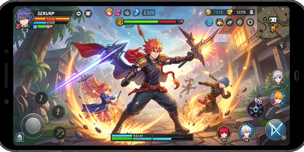 Screenshot SERURP menampilkan aksi epik dalam dunia anime yang menakjubkan.