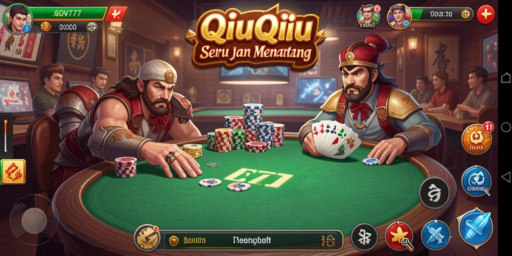 Tampilan gameplay yang seru dalam QiuQiu di SOV777.