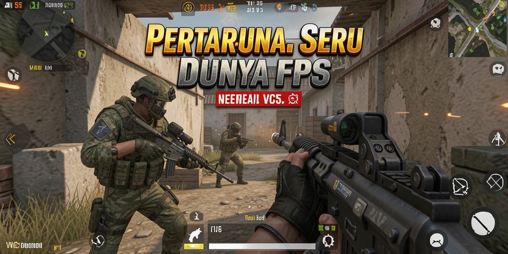 Tampilan dinamis dari pertarungan FPS yang seru dalam VC55.